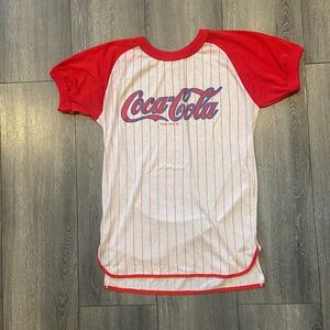 Coca-Cola stripped baseball Tee